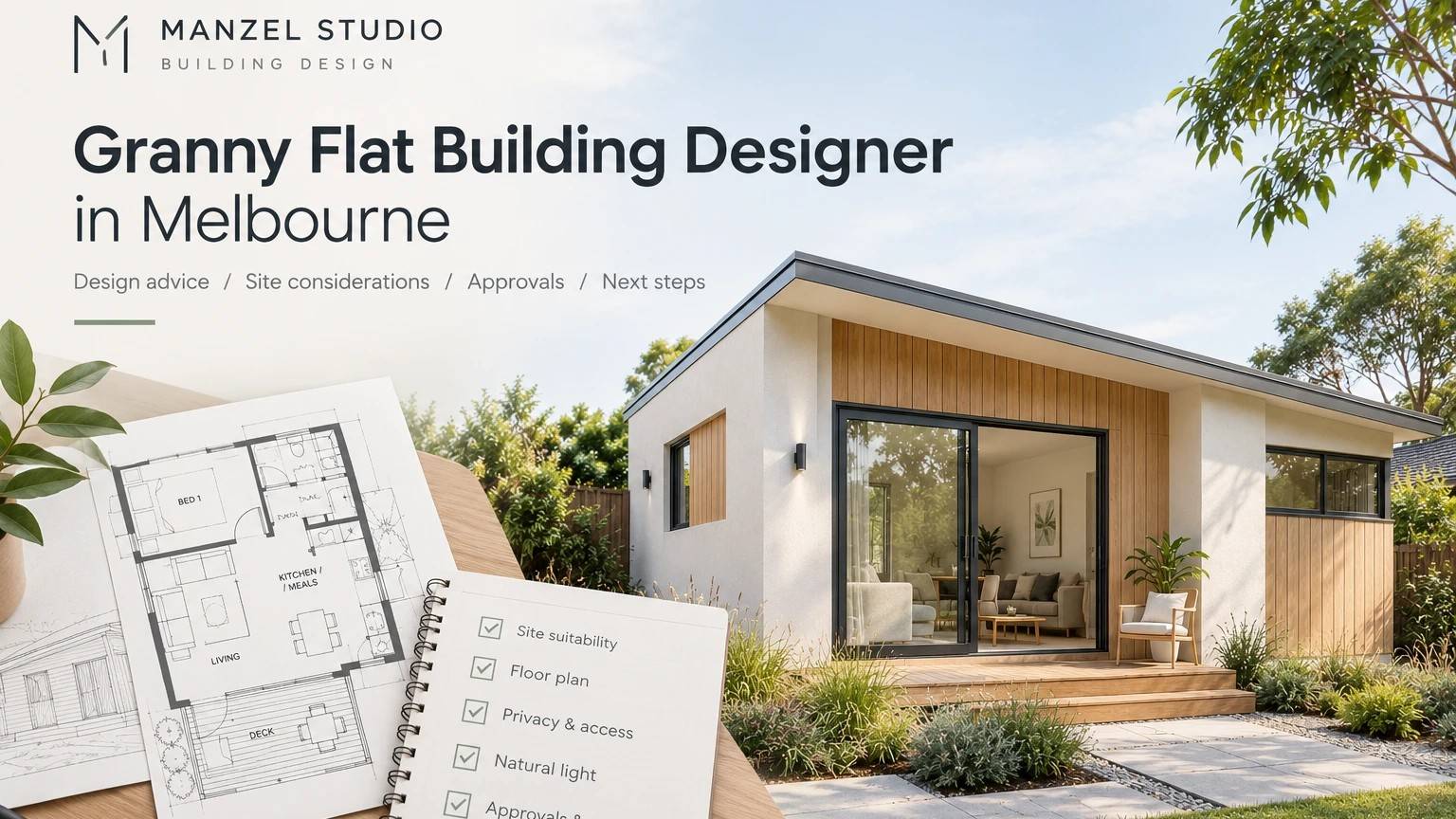 Granny Flat Building Designer in Melbourne - design advice, site considerations, approvals and next steps